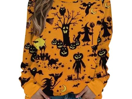 Women s Halloween Long Sleeve Oversized Sweatshirt Online now