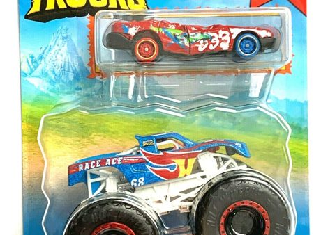 Hot Wheels Monster Trucks Race Ace and Crushed Sedan Sudden Stop For Sale