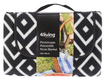 4Living Piknik-huopa Fiona musta 130x165 cm Online Hot Sale